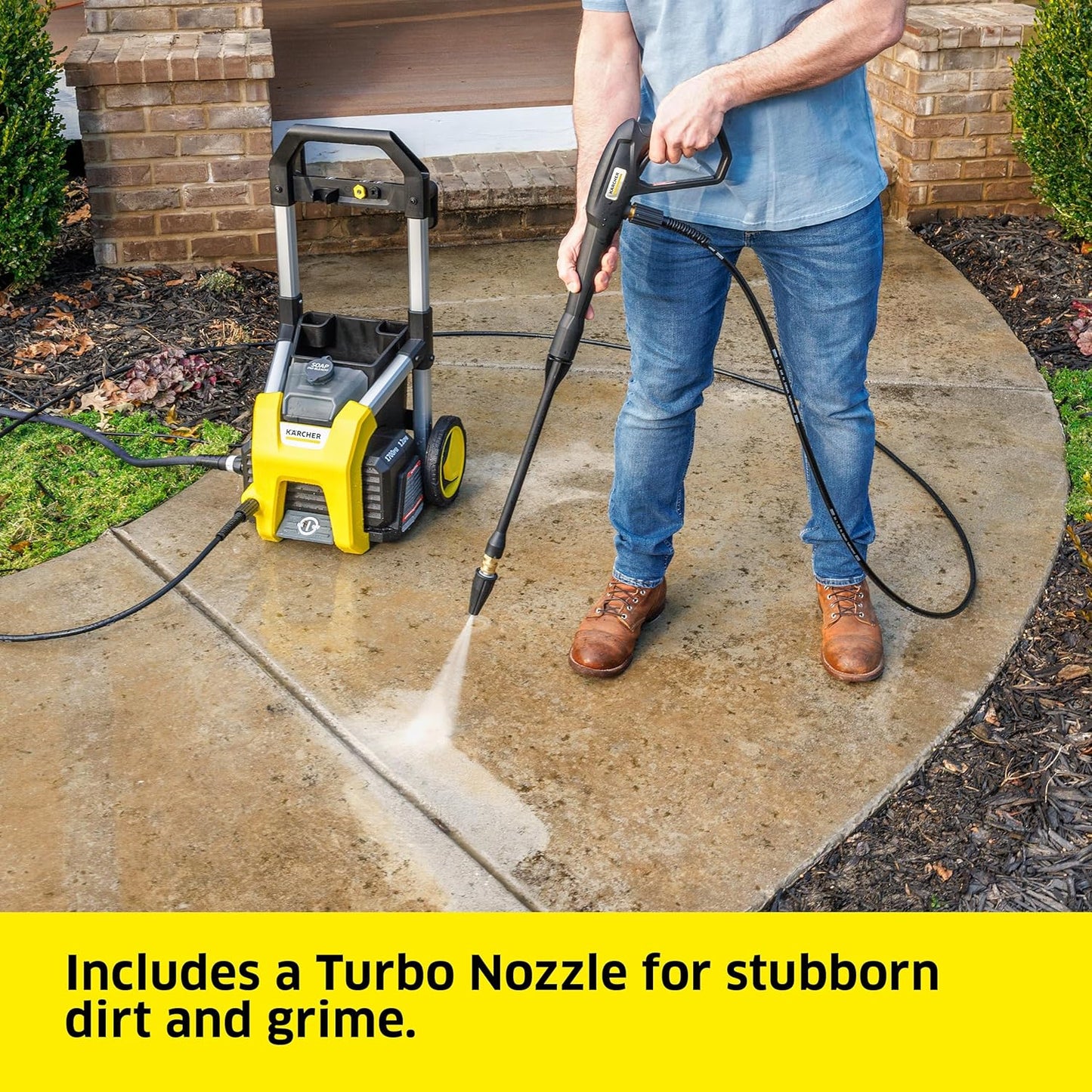 Kärcher Electric Pressure Washer K1700, 2125 PSI Max Pressure, 3 Nozzles, Detergent Tank, 1.46 GPM Max Flow