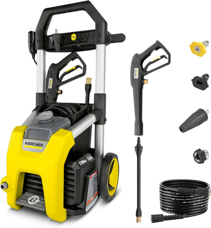 Kärcher Electric Pressure Washer K1700, 2125 PSI Max Pressure, 3 Nozzles, Detergent Tank, 1.46 GPM Max Flow