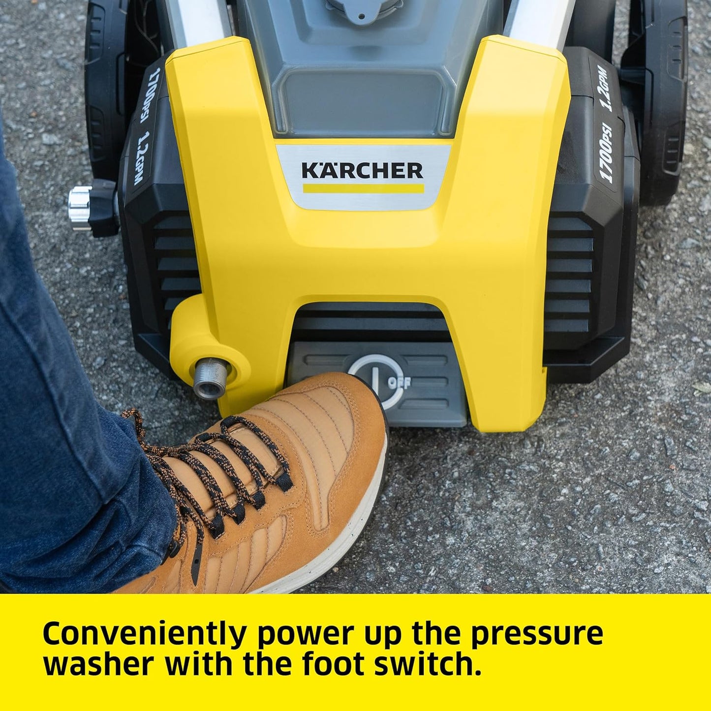 Kärcher Electric Pressure Washer K1700, 2125 PSI Max Pressure, 3 Nozzles, Detergent Tank, 1.46 GPM Max Flow
